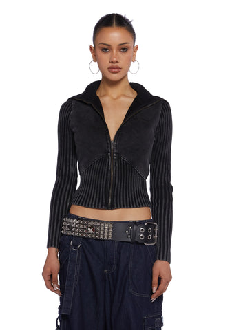 Thea Ribbed Track Top