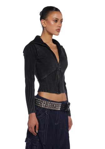 Thea Ribbed Track Top