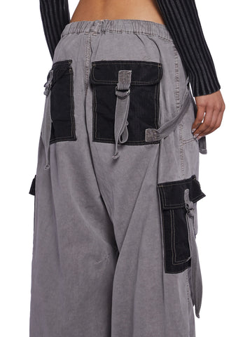 Strappy Cargo Mix Pants