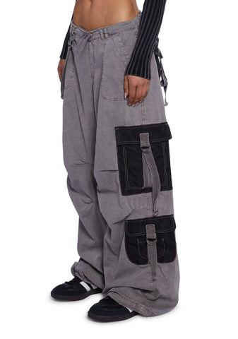 Strappy Cargo Mix Pants