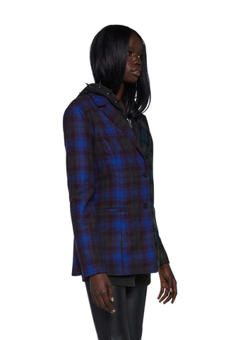 Calling A Cab Plaid Blazer