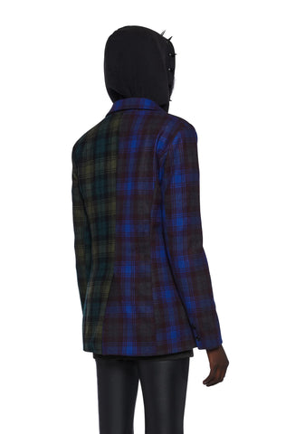 Calling A Cab Plaid Blazer