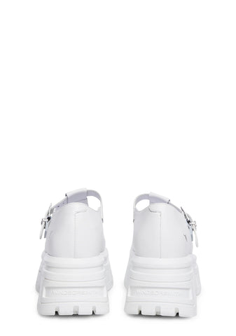 Sour Platform Mary Janes - White