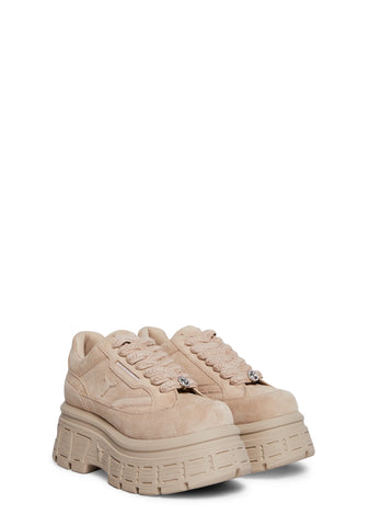 Swerve Leather Sneakers - Sand