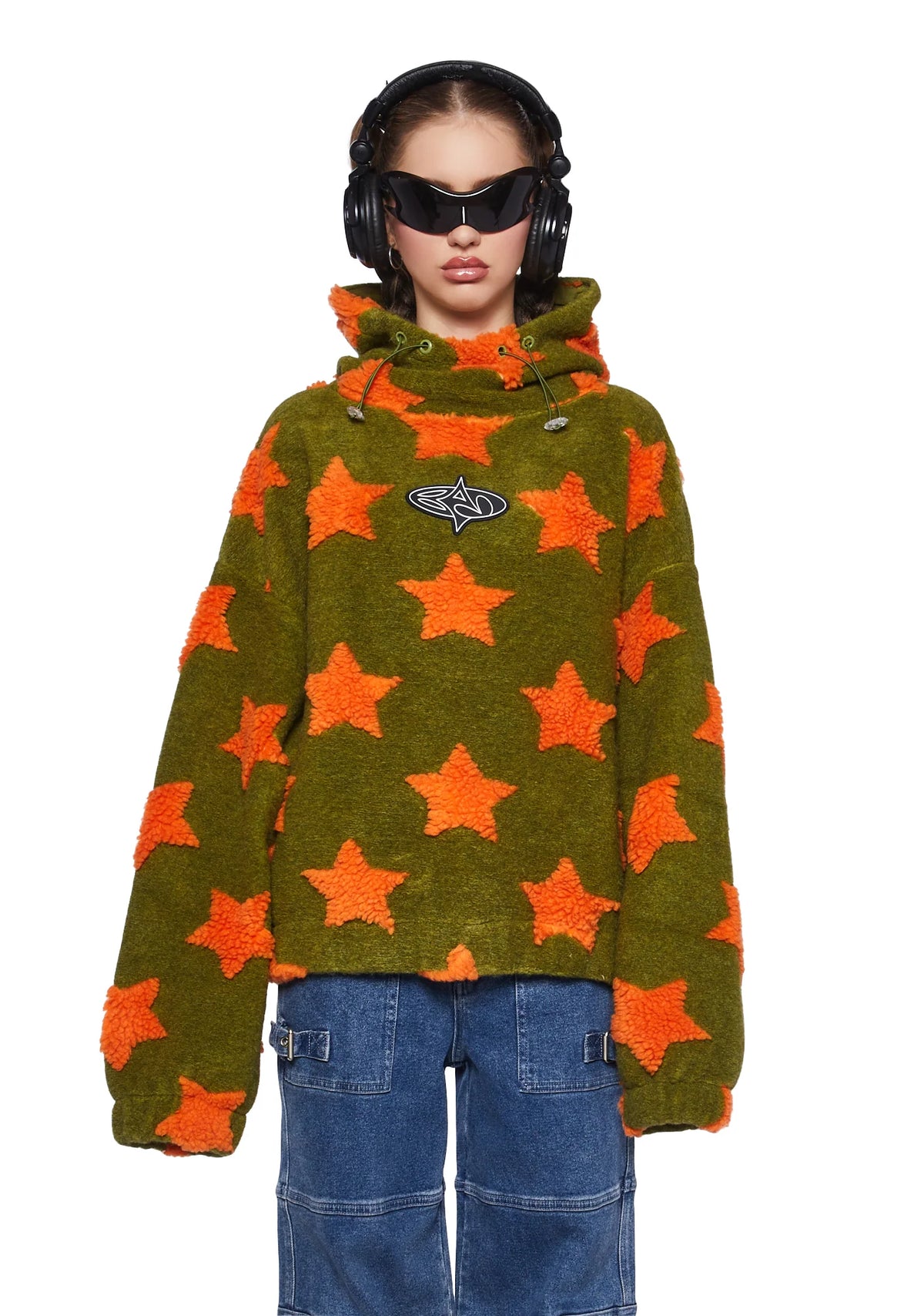 Star Borg Oversized Hoodie - Orange Moss