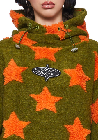 Star Borg Oversized Hoodie - Orange Moss