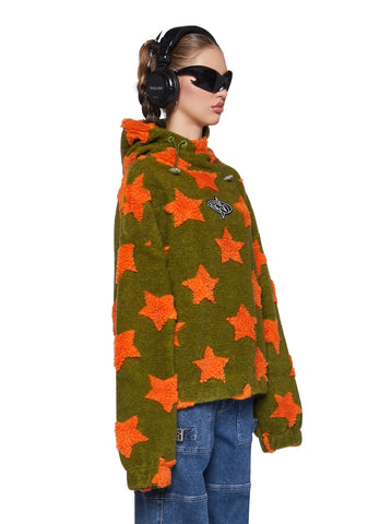 Star Borg Oversized Hoodie - Orange Moss