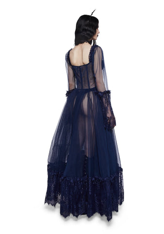 Dance With Death Maxi Dress - Navy