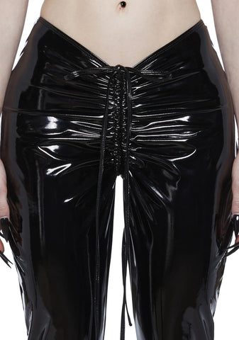 Ominous Whispers V-Cut Flared Pants - Vinyl