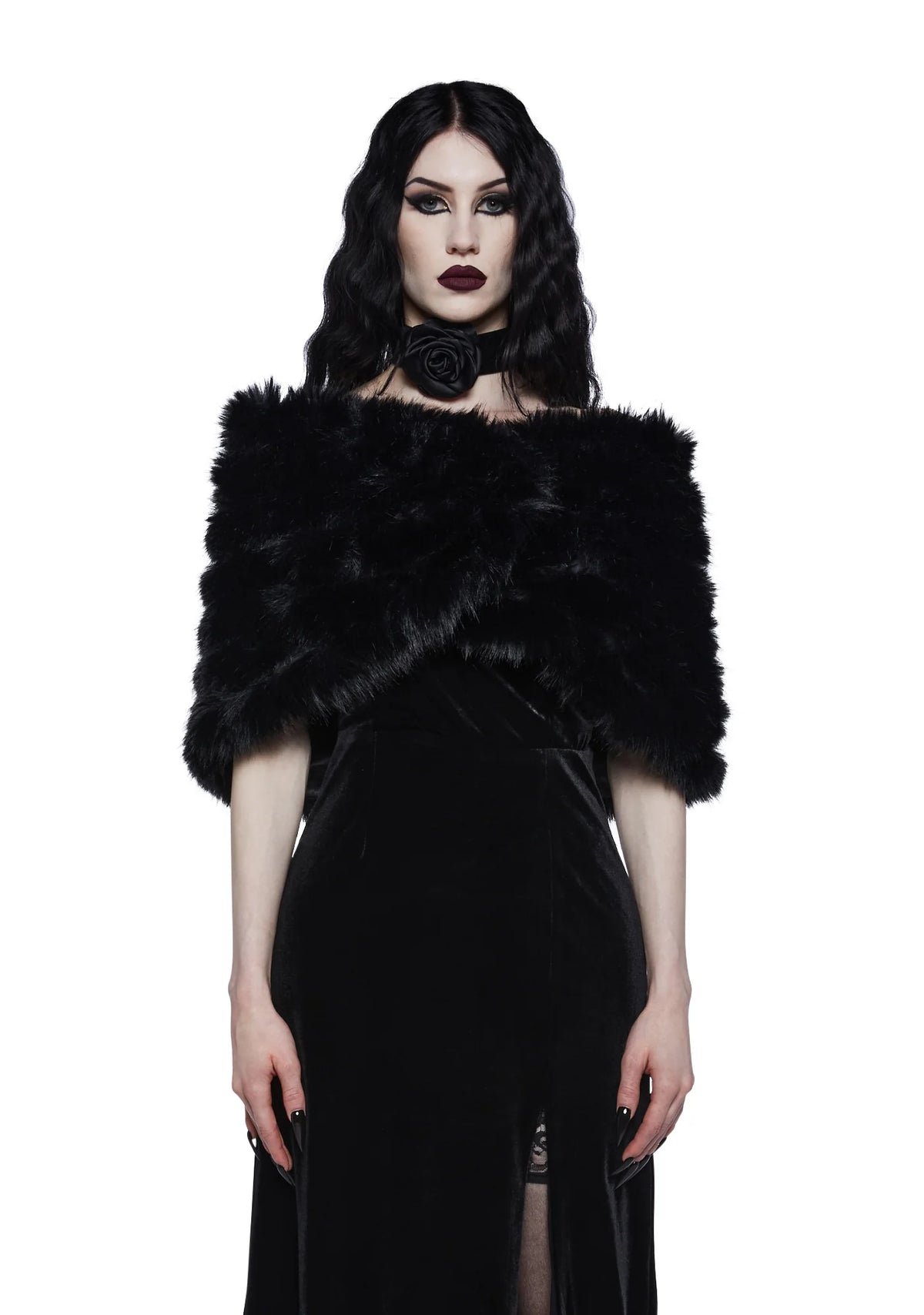 Dark Diva Faux Fur Shrug