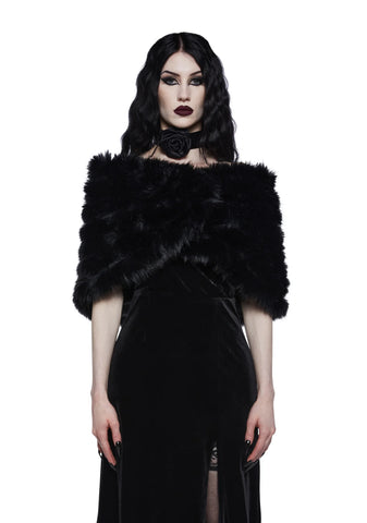Dark Diva Faux Fur Shrug