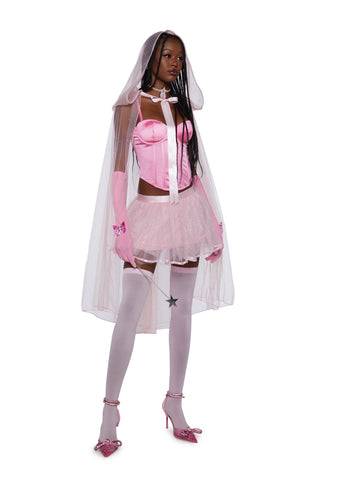 Hide No More Sheer Cape - Pink