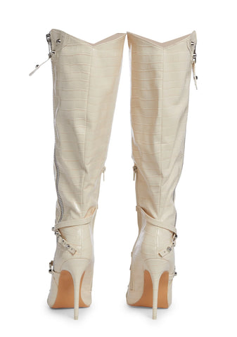 Worthy Knee High Boots - Off White