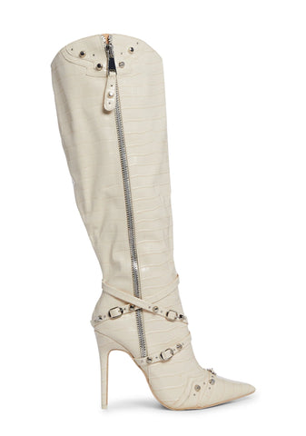 Worthy Knee High Boots - Off White
