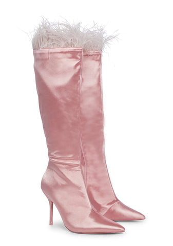 Baddie Knee High Boots - Pink