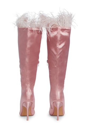 Baddie Knee High Boots - Pink