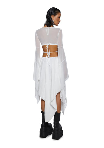 Echo Asymmetrical Mesh Wrap Dress