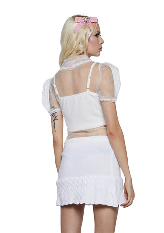 Delicate Interlude Sheer Blouse - White