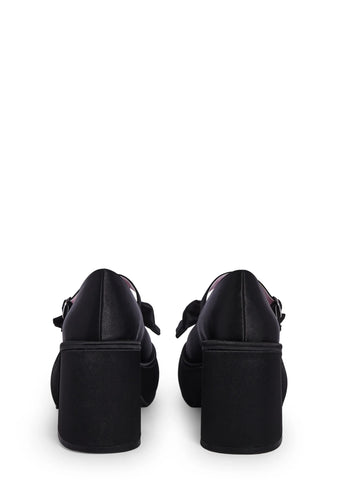 Bashful Bozo Platform Mary Janes - Black