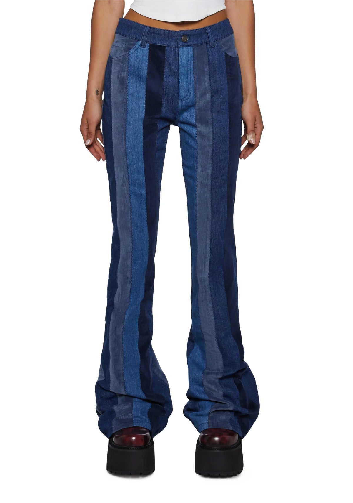 The Peace Train Flare Pants - Blue