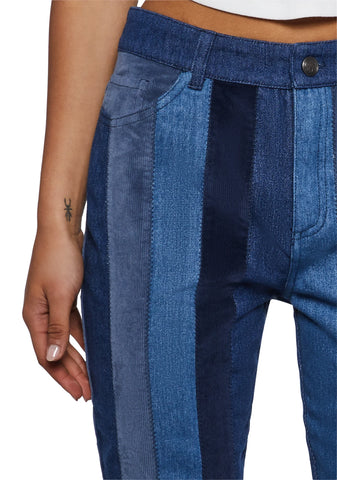 The Peace Train Flare Pants - Blue