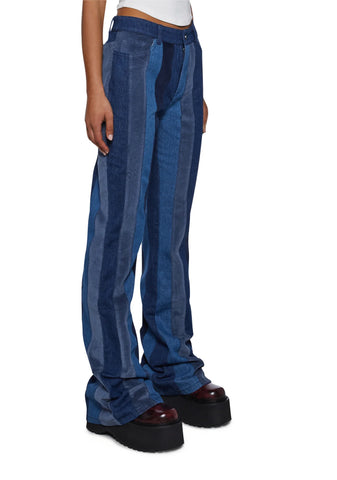 The Peace Train Flare Pants - Blue