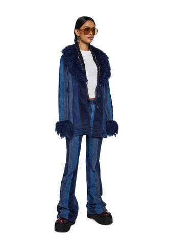 The Peace Train Flare Pants - Blue