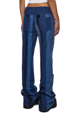 The Peace Train Flare Pants - Blue