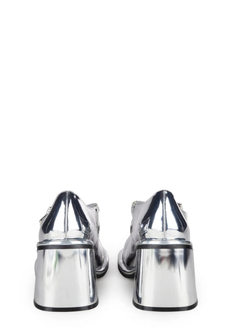 Total Vengeance Mary Janes - Silver