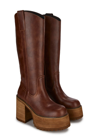 Mystery Crush Western Boots - Brown