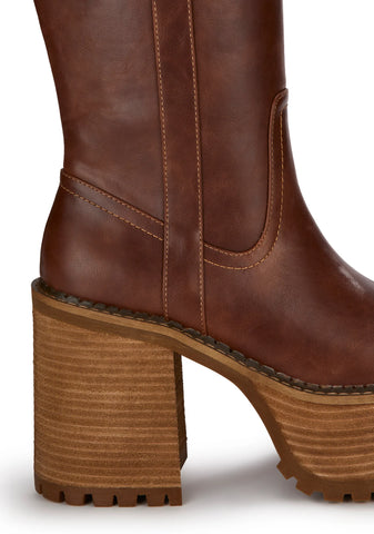 Mystery Crush Western Boots - Brown