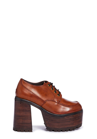 With The Tide Platform Oxfords - Brown