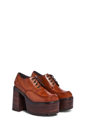 With The Tide Platform Oxfords - Brown