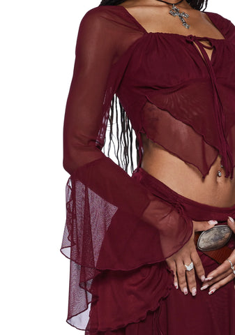 Wild Attraction Mesh Top- Red