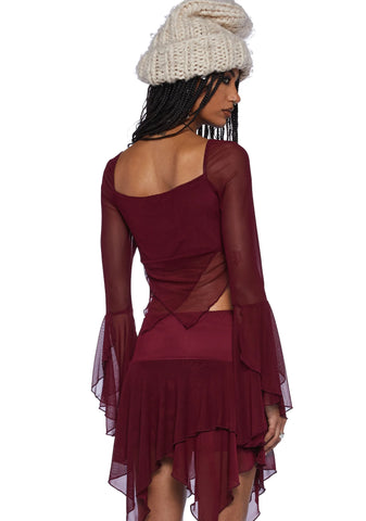 Wild Attraction Mesh Top- Red