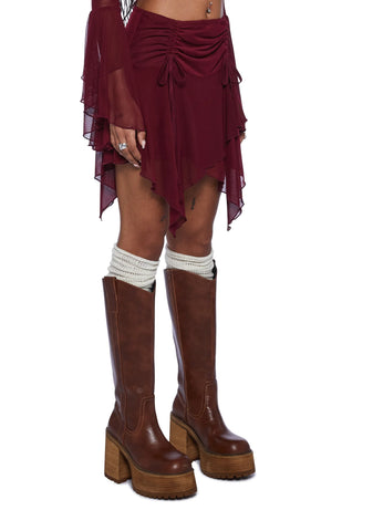 Wild Attraction Mesh Mini Skirt- Red