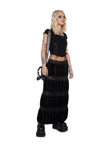 It's Over Lace Up Top