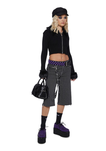 Imaginary Joy Cropped Cardigan - Black