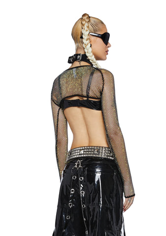 Mayhem Mindset Fishnet Shrug - Black