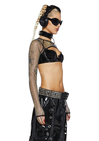 Mayhem Mindset Fishnet Shrug - Black