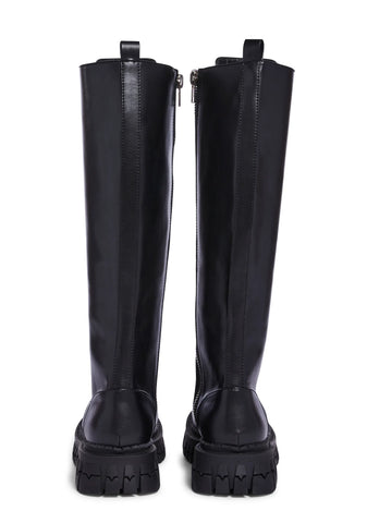 Teen Craft Knee High Boots - Black