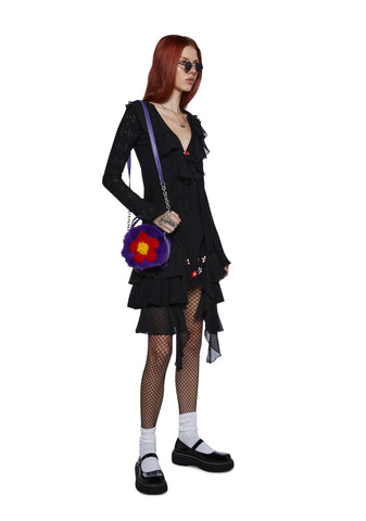 Conspiracy Theories Chiffon Cardigan - Black