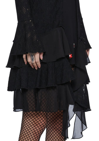 Conspiracy Theories Chiffon Cardigan - Black