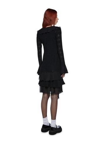 Conspiracy Theories Chiffon Cardigan - Black