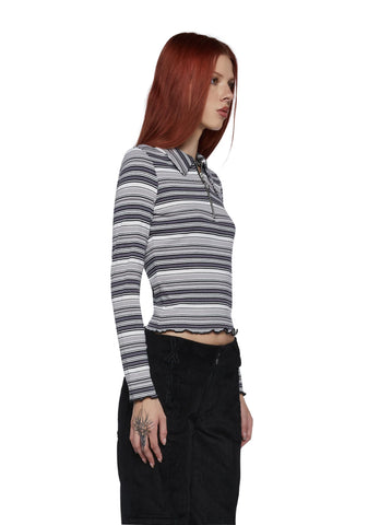 Mellow Mornings Long Sleeve Top - Gray
