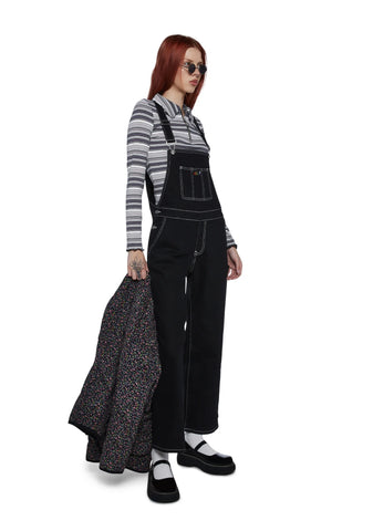 No Bounds Twill Overalls-Black