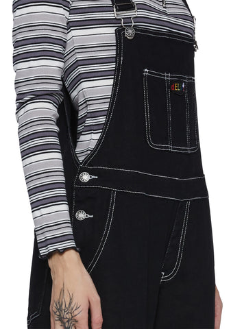 No Bounds Twill Overalls-Black