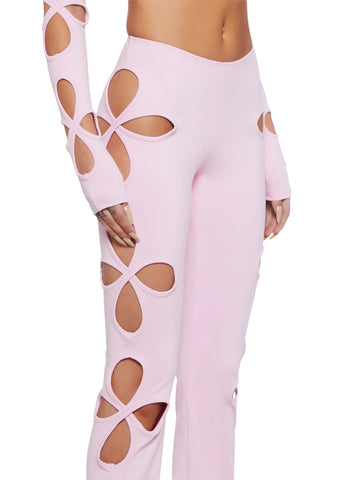 Star Child Cut-Out Pants - Pink