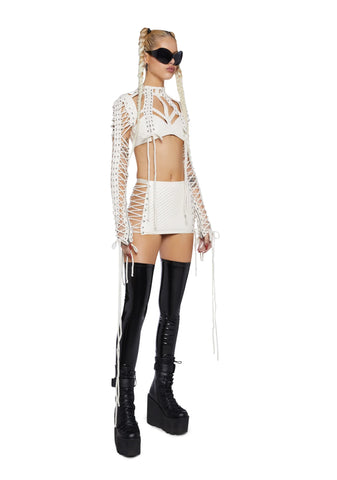 Rude Awakening Mini Skirt - White