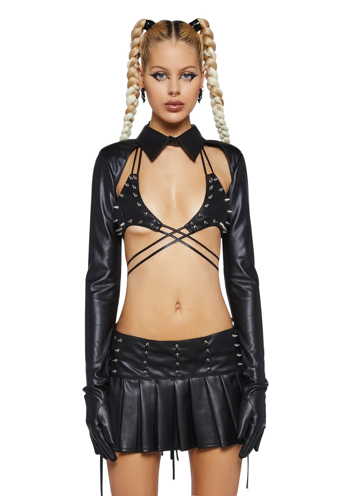 Virtual Tease Vegan Leather Shrug